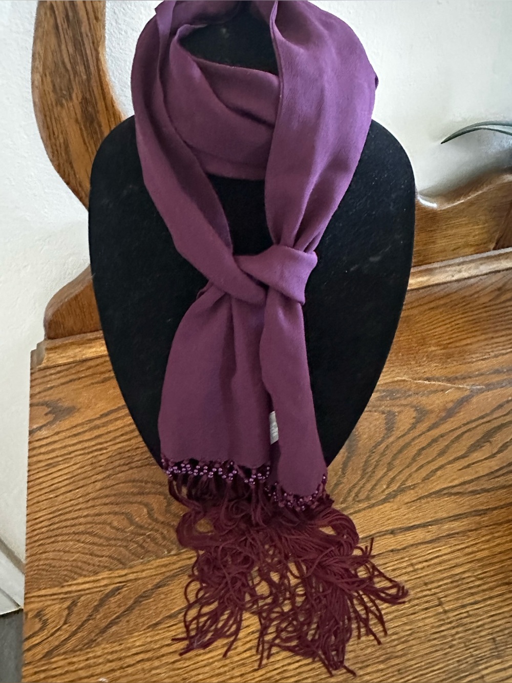 Echo Silk Fringe Scarf